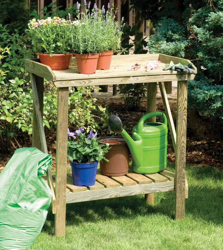 raised potting bench