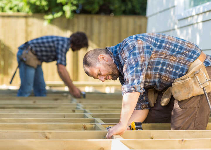 construction timber used for a decking frame