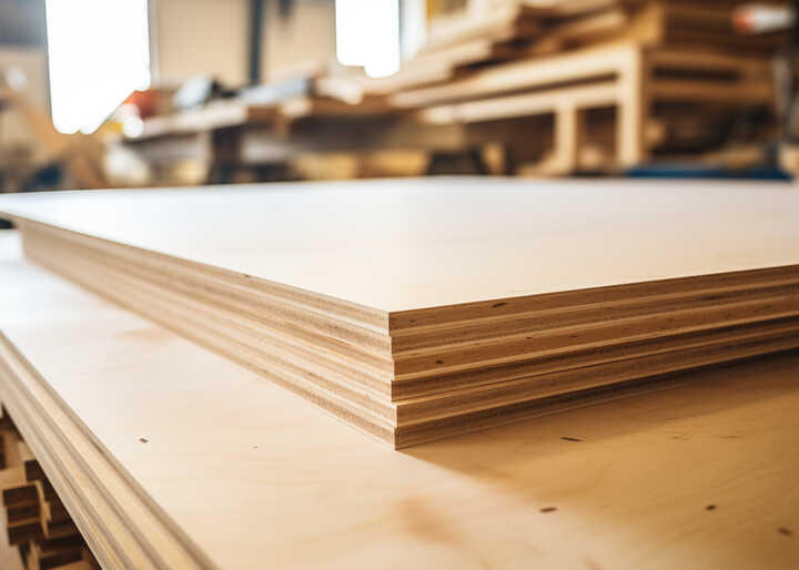 stacks of plywood