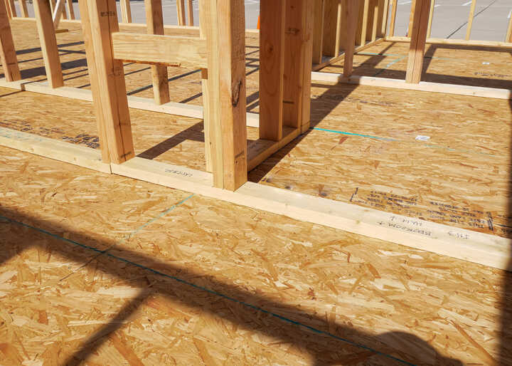 osb flooring used in a construction project