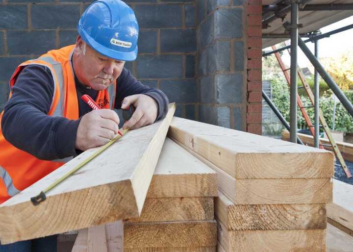 length of c24 timber being measured for use